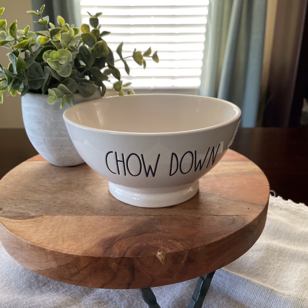 Rae Dunn "Chow down" ceramic cereal bowl